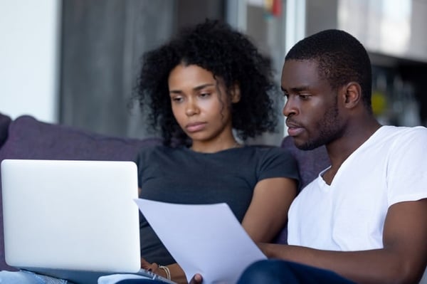 Couple reading online