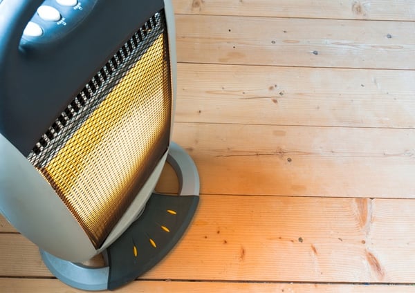 electric heater on wood floor