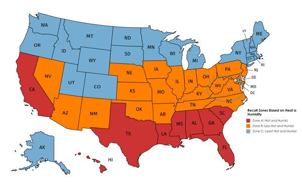 Virginia is in Zone B