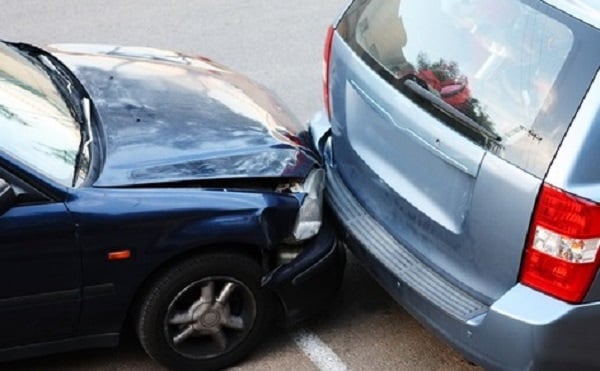 car rear ended van