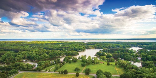 Aerial view of Irvington and Norris Bridge