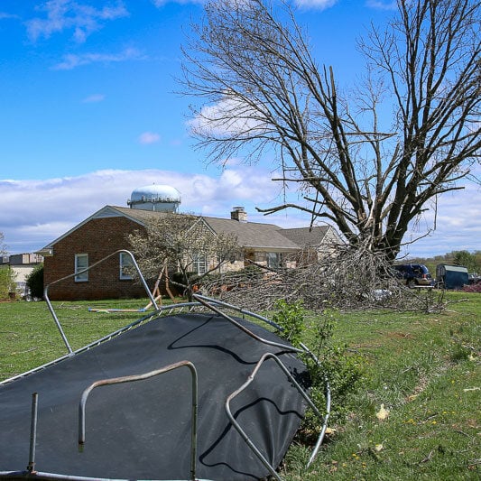 tornado damage trampoline