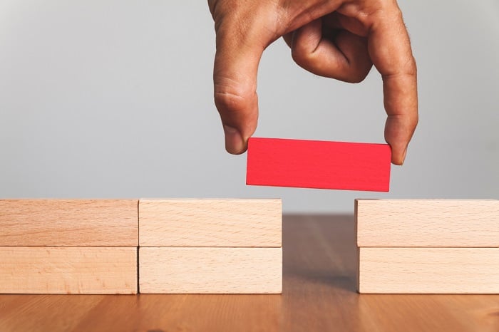 wood blocks with a gap